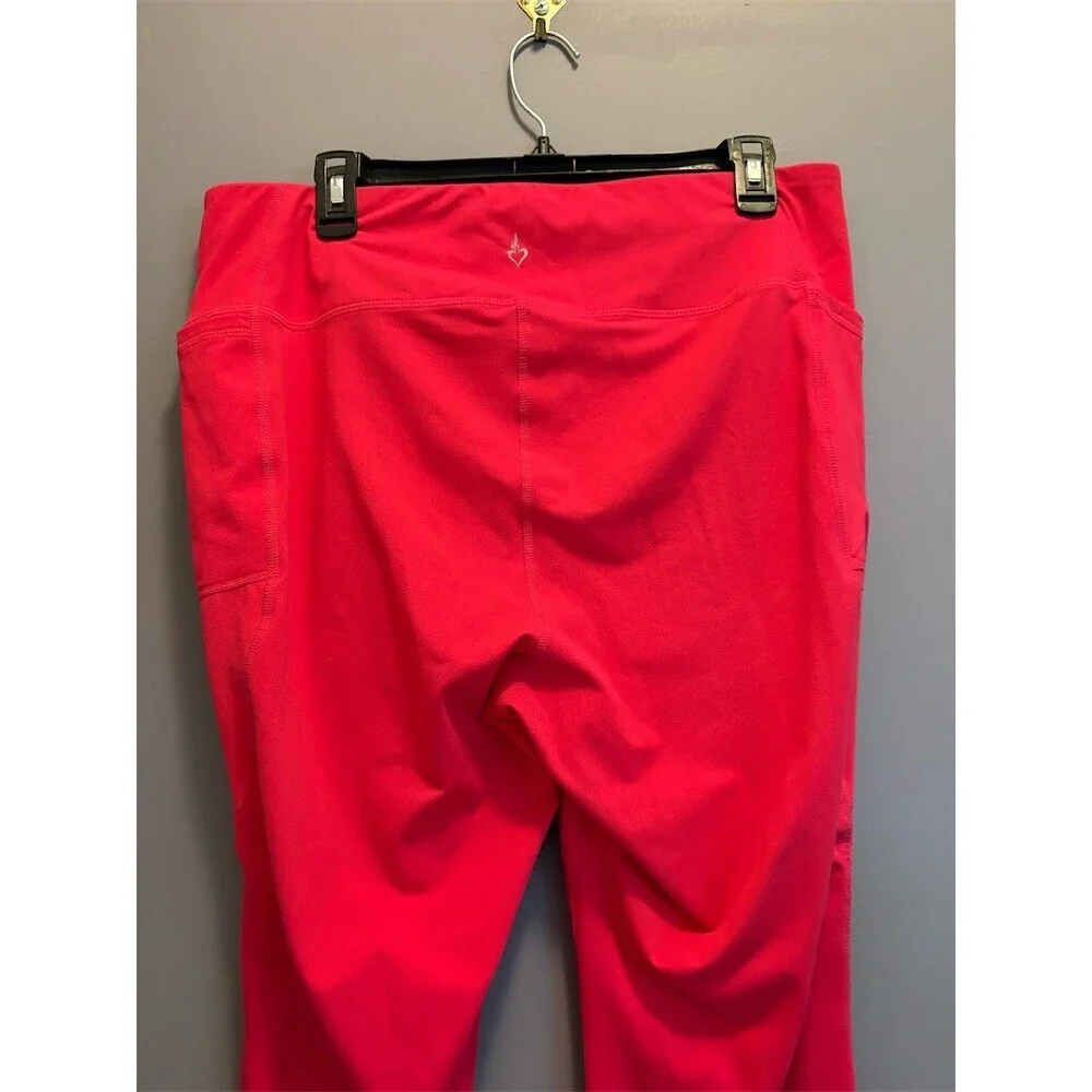 Torrid Leggings Womens 2XL Red High Waist Ankle Active Side Pockets
